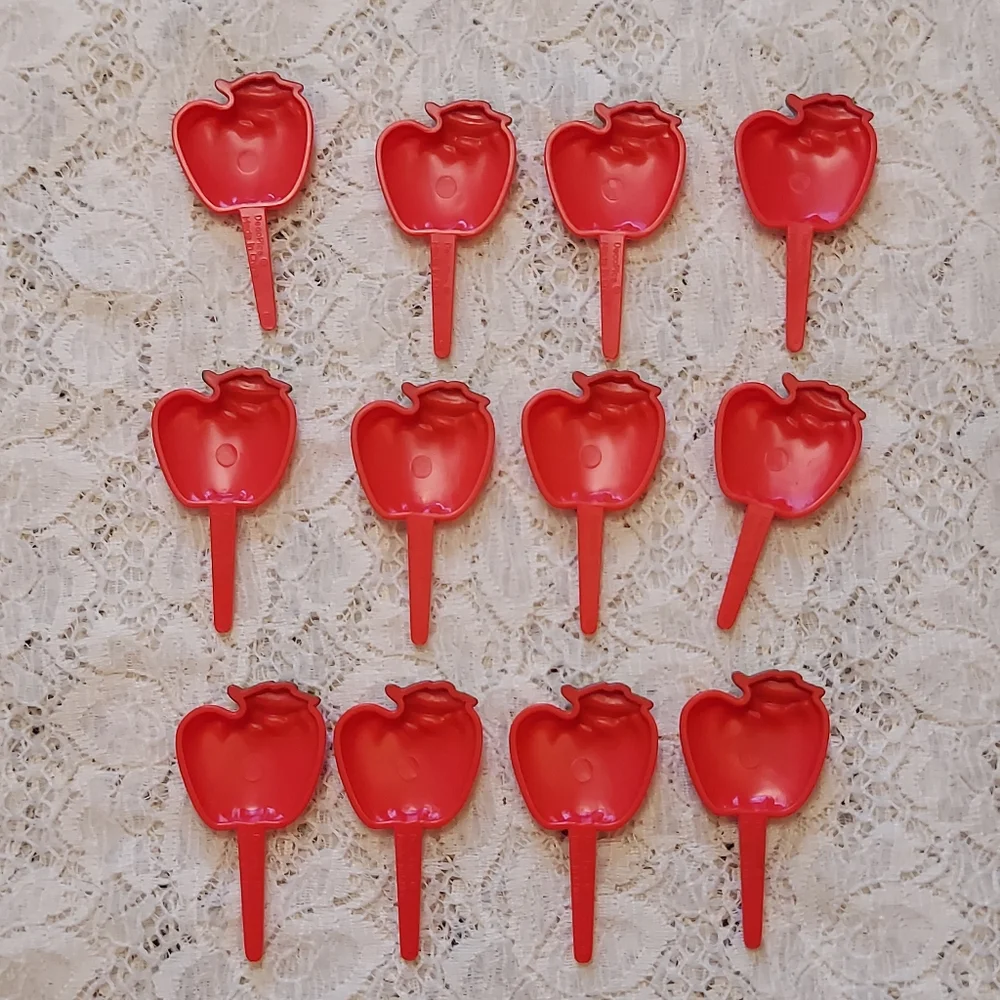 12 Cute Red Apple Cupcake Picks Decopac Decopics For Cupcakes or Crafting